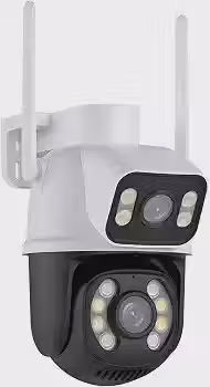 Câmera IP Sem Fio de Segurança Externa HD 3MP, Câmera de Visão Noturna Infravermelha WiFi, Dupla Lente Grande Angular, IP66 à Prova D'água e à Prova de Poeira, Chamada de Voz Bidirecional