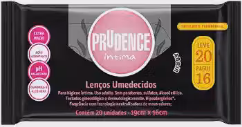 Prudence Lenços Umedecidos Intimo Leve 20 Pague 16 Unidades