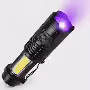 Lanterna LED UV Luz Negra Ultravioleta Recarregável Potente Caça Escorpião Inseto Aranha Urina Gato Pets Manchas Animais Carrega USB com Cabo