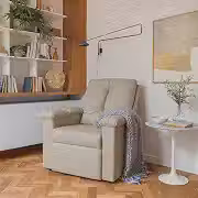 Poltrona Lisboa Reclinável Papai 3 Posições Estética Corino Confort Plus (GELO)
