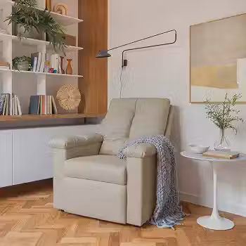 Poltrona Lisboa Reclinável Papai 3 Posições Estética Corino Confort Plus (GELO)