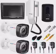 Kit Porteiro Intelbras IPR8010 com 02 Câmeras Infravermelho e Tela Monitor 7' LCD Colorido