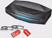 AWOL Aetherion Pro Projetor 4K, Laser RGB Triplo Ultra Curta Distancia, 2600 ISO Lumens, Google TV, Contraste 6000:1, Dolby Vision Gaming, Tela 200', Uso Diurno Cinema em Casa