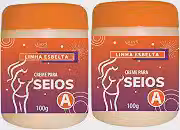 Kit 2 Creme para Seios Linha Esbelta, Hidratante para Aumento e Firmeza dos Seios, 100g.