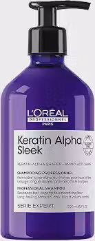 L'Oréal Professionnel Keratin Alpha Sleek Shampoo profissional sem sulfato l Fios alinhados, controle de frizz e volume l Maciez, hidratação e brilho l 500mL