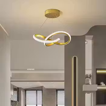 EKROTOK Lustre Pendente 28CM, Lustre de Alumínio 28W com Luz de 3 Cores, Luminária De Teto com Abajur de Silicone (110-220V)
