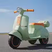Mini Moto Elétrica Scooter Frente e Ré 6V Som e Luz (Verde)
