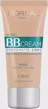 L'Oréal Paris BB Cream 5 em 1 com Efeito Matte, Ação Antibrilho, Controle de Oleosidade, Uniformiza e Ilumina para Peles Mistas a Oleosas com FPS 50 Cor Morena 30ml