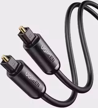 Cabo de áudio óptico UGREEN cabo de áudio digital Toslink para home theater, barra de som, TV, PS4, Xbox, Blu-Ray Players, Playstation e mais (10 pés)