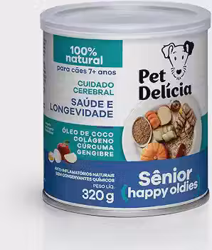 Pet Delícia Sênior 320g, Ração Úmida para Cães +7 Anos
