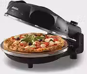 Ariete 917, Forno de Pizza Elétrico com Pedra Refratária antiadrente - Pizza em 4 minutos - Temperatura máxima 400° - 1200 Wats - Timer 30' - Preto - 127V