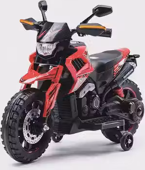 Moto Elétrica Infantil Motocross Vermelha com Som de Motor Musica e Luz Farol de Led