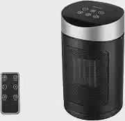 Aquecedor Portátil 1500W Controle Remoto, Prata e Preto