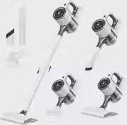 Aspirador de Pó Vertical Sem Fio, 100W, Branco e Cinza, 40000 RPM, LED, 50min Autonomia, 10000Pa Sucção, 3 Velocidades, 0.75L