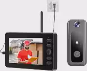 Campainha Inteligente Sem Fio com Vídeo Porteiro, Intercom de Áudio e Visão Noturna, Tela IPS 4.3', Ângulo de 170°, Vídeo Porteiro Bidirecional Residencial Interno E Externo (M13S)