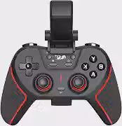 Redragon Controle Gamer Sempiten G712 Gamepad Sem Fio Bluetooth USB-C 2.4GHz Compatível c/ PC, Xbox, PlayStation, Android c/ Suporte p/ Celular Preto e Vermelho