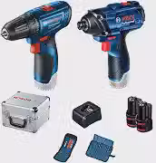 Kit Parafusadeira GSR 120-li e Chave de Impacto GDR 120-li 12V com 2 Bosch