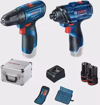 Kit Parafusadeira GSR 120-li e Chave de Impacto GDR 120-li 12V com 2 Bosch