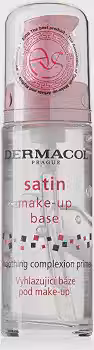 Primer facial transparente Dermacol Satin Makeup Base, pele aveludada, cobre rugas e poros, para pele oleosa, seca e mista, fácil de aplicar, pele pronta para a base (30 ml)