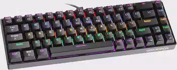 Teclado Mecânico com Fio A1802, Gamer Switch Red Vermelho 68 Teclas Semi 65%, Iluminação RGB com 17 Modos, Hot-Swap, Teclas Anti-Ghosting, Preto