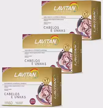 Kit Lavitan Hair Cabelos Unhas 180 Cápsulas