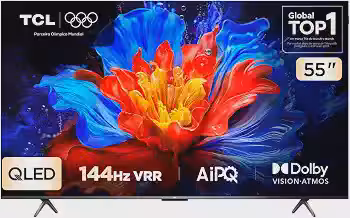 Smart TV TCL 55 Polegadas QLED 4K P8K WiFi Bluetooth Google TV 144Hz HDR10+ Dolby Atmos Vision 55P8K