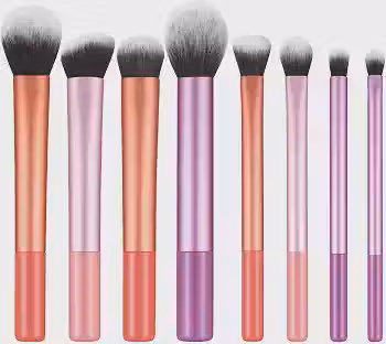 Kit Pincéis de Maquiagem com 8 Peças - Cerdas Macias Sintéticas - Completo para Base, Pó, Blush, Corretivo, Iluminador, Sombras e Contorno PREMIUM