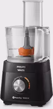 Philips Walita Multiprocessador PowerChop 1000, Preto, Copo com capacidade de 1,5 litros, Duas velocidades + pulsar, 6 acessórios, 1000W, 220V (HR7304/92)
