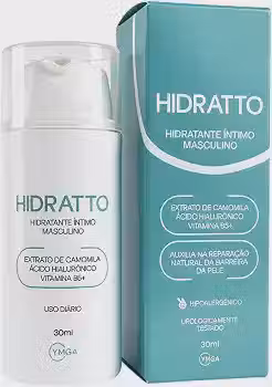 Creme Hidratante Íntimo Masculino - Seguro para Uso Diário, com Ácido Hialurônico, Vitamina B5+ (D-Pantenol), e Camomila - YMGA 30ml