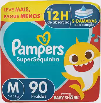 Fralda Pampers Supersequinha Tamanho M 90 Unidades