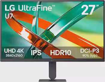 Monitor LG UltraFine - Tela IPS de 27' 4K UHD , HDR10 & DCI-P3 90% , 60Hz, 5ms (GtG), Super Resolution+, HDMI, DisplayPort, Preto - 27U711B