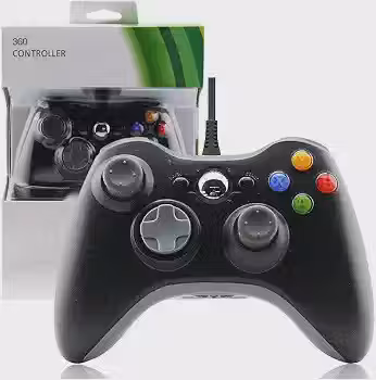 Controle Usb Com Fio Para Xbox 360 Computador Notebook Preto