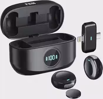 Microfone de Lapela Sem Fio FAM BELL M2 – Áudio Profissional com Redução de Ruído e Bateria Durável, Ideal para Gravações ao Vivo, Criação de Conteúdo, TikTok, YouTube e Entrevistas