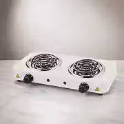 Fogão Elétrico 2000W Portátil 2 Bocas Espiral com Controle de Temperatura Cooktop Elétrico Compacto para Cozinha Camping Apartamento Obras Premium (Branco 220V)