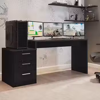 Mesa para Computador Desk Gamer DRX 6000 Espresso Móveis Preto