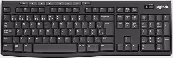 Teclado sem fio Logitech K270 com 8 Teclas Multimídia, Conexão USB, Pilhas Inclusas e Layout ABNT2 - Compatível com PC e Notebook.