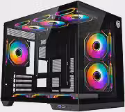 Gabinete Kalkan Saga Preto Aquário Compacto Micro ATX USB 3.0 Sem Fans KLK00043