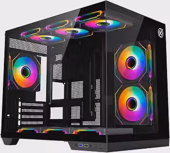 Gabinete Kalkan Saga Preto Aquário Compacto Micro ATX USB 3.0 Sem Fans KLK00043