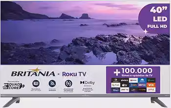 Smart TV 40' Britânia Roku TV HDR10 Dolby Audio B40CRA