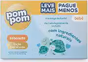 Kit Sabonete em Barra Pom Pom Loção Hidratante com 5 unidades de 70g cada
