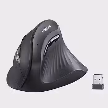 UGREEN Mouse Ergonômico Vertical Sem Fio 5 Botões Clique Silencioso