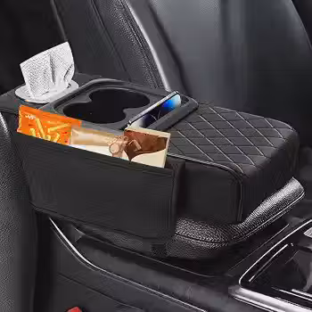 Organizador Universal de Almofada de Apoio de Braço para Varro, Almofada de Console Central Universal com caixa de armazenamento, Capa de Apoio de Braço de Couro para Carro