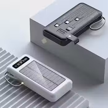 Power Bank Solar 10.000mAh Carregador Portátil com Lanterna LED | Bateria Externa USB para iPhone e Android