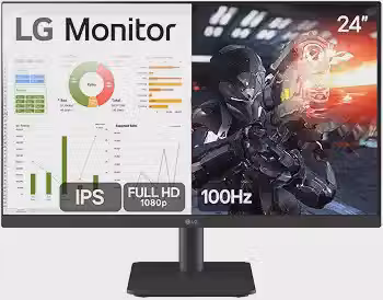 Monitor PC Gamer LG 24' IPS 100Hz Full HD HDMI 2x, Preto - 24MS500