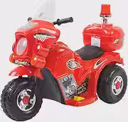Mini Moto Elétrica 6v Polícia Menina Com Luz Som E Baú (Vermelho)