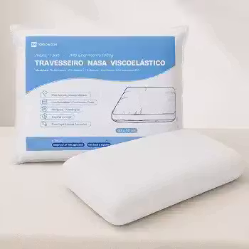 Travesseiro Nasa em Espuma Viscoelástica Verdadeira D40, 13cm