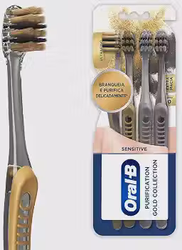 Oral-B Escova de Dente Sensitive Purification Gold Extra Macia 4 Unidades