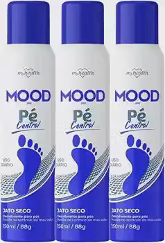 KIT 03 DESODORANTE PARA PES MASCULINO MOOD 150 ML PROTEÇÃO PROLONGADA