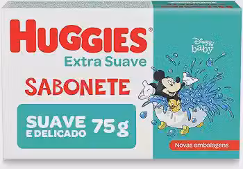 HUGGIES Sabonete em Barra Toque Suave - 75g, Branco