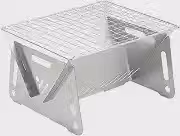 Fogão a lenha para acampamento, fogão a lenha dobrável portátil de aço inoxidável com rede e bolsa de transporte para mochila, caminhada